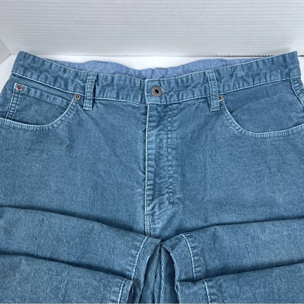 LL Bean Men's Stretch Country Green Corduroy Natural Fit 5-Pocket Pants Size 36
